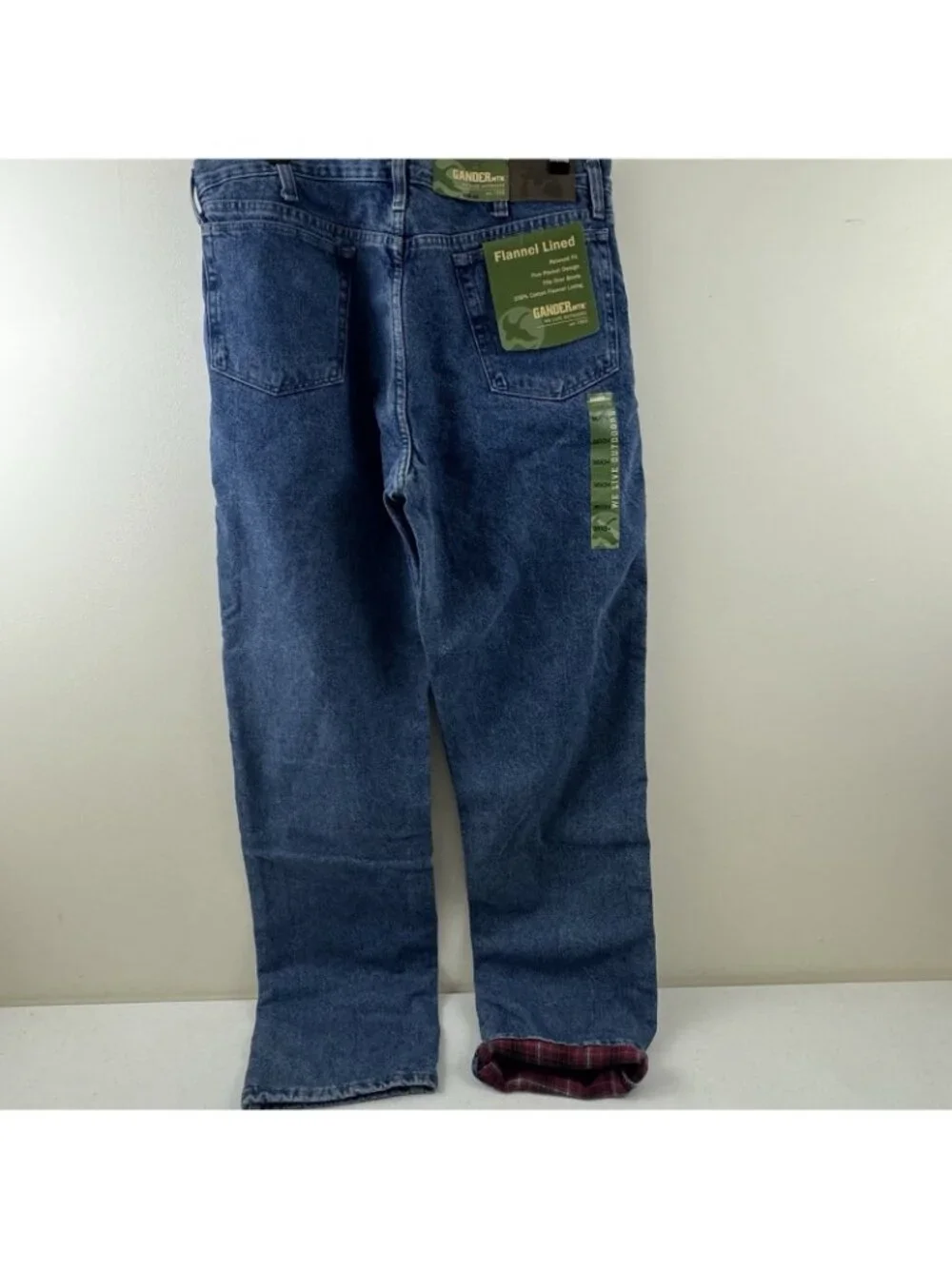 Gander Mountain Flannel Lined Jeans 36x34 Medium Wash Denim MGMFLND